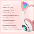 RGB Cat Ear Bluetooth Headset Noise Reduction Over-the-Ear Headphones With Microphone. 