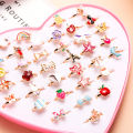 10pcs/lot Children's Cartoon Rings Candy Flower Animal Bow Shape Ring Set Mix Finger Jewellery Rings Kid Girls Toys Random Color. 