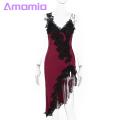 Le Dress Le Embroidered Nightdress with High Slit Spagtti Straps for Women Perfect for Party Club Wear Bkless Sath Dress in Style Slim Fit Le Dress.