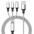 USB Charger Cable 3 In 1 Fast Charging USB Charger Cable / Fast Charging Data Transfer/Compatible with Micro USB, USB-C/Type-C Devices. 