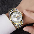 Louiswill Watch for Men - Illuminated Casual Wristwatch - Strap Colors: Golden White. 