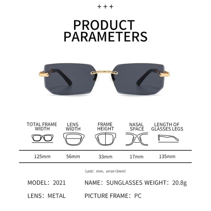 XJiea%20Rectangular%20Rimless%20Sunglasses,Fashion%20Men%20Outdoor%20Sun%20Glasses,Summer%20Women%20Decorative%20Eyewear,Shopping,%20Drive%20to%20Wear%20-%20Image%202
