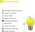 iPOWER Energy Saving LED Light Bulb, 3 Watt Ambient Led Yellow Color Light E27 Screw Base.