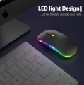 Rechargeable Wireless Bluetooth Rgb Ultra-Thin Mouse - Stylish Rgb Lighting With Versatile Connectivity. 