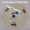 Ultra Bright Warm White Input AC 220V 50W Integrated IC Driver SMD LED Water Proof 50Watt Round LED Board 112mm - Rgb Led Strip Light - Rgb Light. 