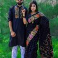 Stylish & fashionable New Matching best/Coupple Dress/For Men & Women / Saree & Panjabi/ (Combo Set)) - Panjabi - Panjabi For Men.