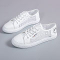Sandals Female Tennis Shoes Student Shoes Korean Style 2024 New Summer Mesh Flat Lace Closed Toe Canvas Shoes Women's Shoes.