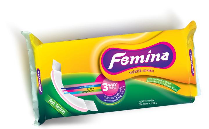Femina Antibacterial Sanitary Napkin Belt - 8 pads