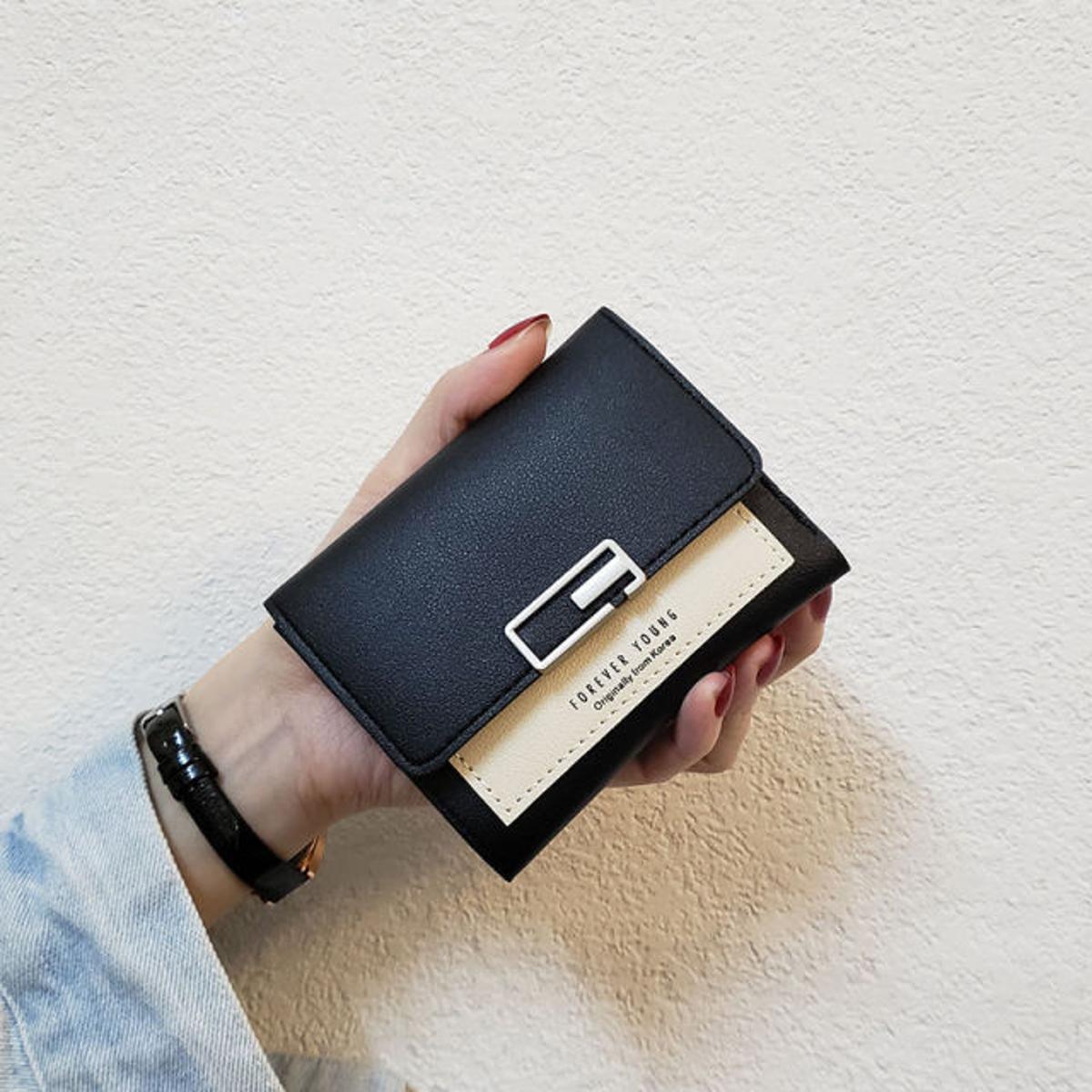 Stylish Mini Zipper Wallet for Women, PU Leather Handbag, Small Credit Card Purse, Daily Use Wallet for Girls, Compact Size 11.5x9x2cm