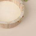 Vintage Round Wooden Jewelry Box Organizer Craft Mud Base Lid Lock Storage Case.