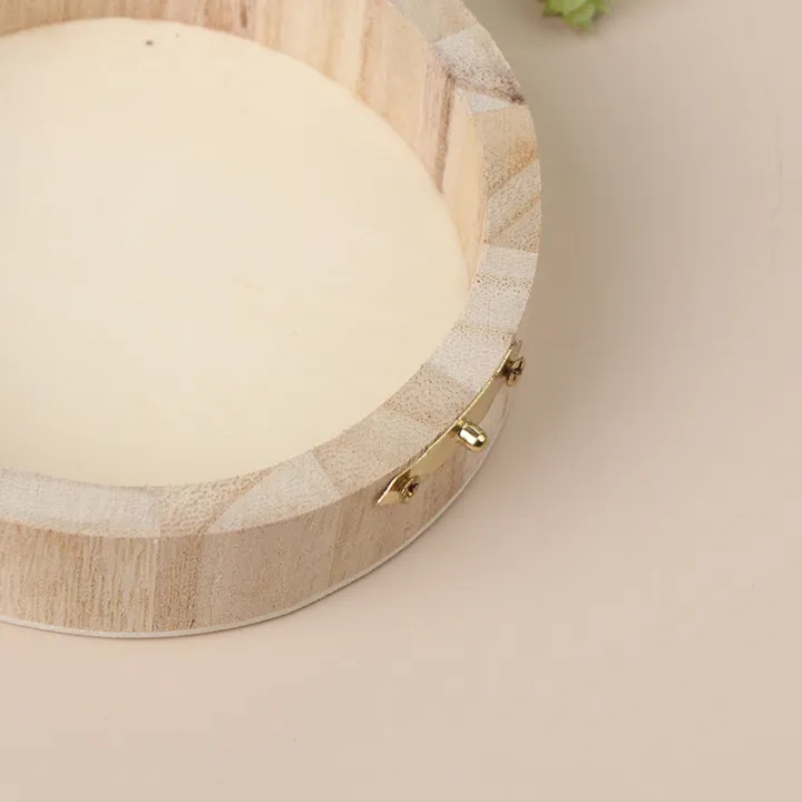 Vintage%20Round%20Wooden%20Jewelry%20Box%20Organizer%20Craft%20Mud%20Base%20Lid%20Lock%20Storage%20Case%20-%20Image%204