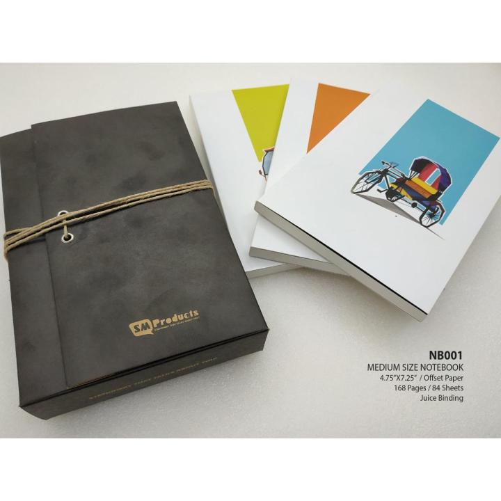 Unique Designed Medium Size Notebook (Blank Pages)_3 Pieces Set
