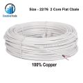 1 Coil 22/76 Flat Cable Copper 2 Core Wire Use For Multiplug Extension Cable, Table Fan Cable, Ceiling Fan Cable, Pendant Light Cable, 1 Horse Water Pump and Others. 