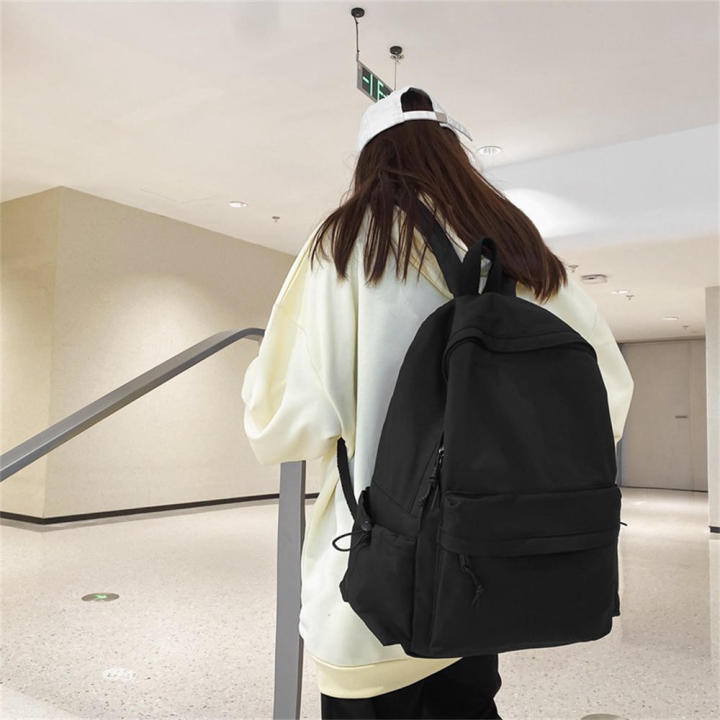Black%20School%20Backpack%20Teen%20Girl%20School%20Bag%20Large%20Black%20Backpack%20Solid%20Color%20Backpack%20Women's%20Bookbags%20-%20Image%202