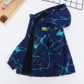 Spring Autumn Waterproof Children Hooded Cartoon Girls Jacket Warm Fleece Lined Zip Outwear School Kids Boys Outfit Top XMP99. 