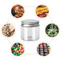 Containers: Empty Cosmetic Jars, Transparent Food, 10 Aluminum Caps, Storage Travel Bottles, Creams, Sample Jars, Round Plastic Jars.