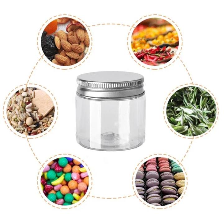 Containers:%20Empty%20Cosmetic%20Jars,%20Transparent%20Food,%2010%20Aluminum%20Caps,%20Storage%20Travel%20Bottles,%20Creams,%20Sample%20Jars,%20Round%20Plastic%20Jars%20-%20Image%203