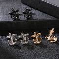 Men's Anchor Shape Navy French Shirt Cufflinks Pair (1 Pair).