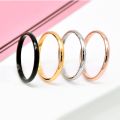 Fashion Simple 2mm Stainless Steel  Ladies Smooth Fine Thin Finger Ring. 