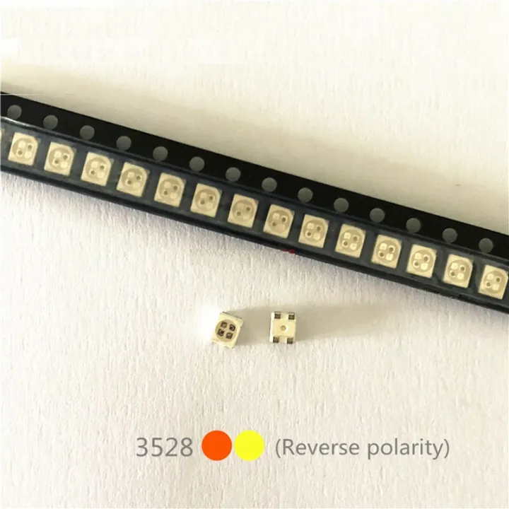 ARELENE%201000PCS%203528%20Amber+Yellow%20PLCC-4%20Reverse%20Pole%20,617Nm+587Nm%20,%2050MA%202V%200.1W%20Bicolor%20SMD%20LED%20Lamps%20Light%20Beads%20LAYT67B%20-%20Image%207