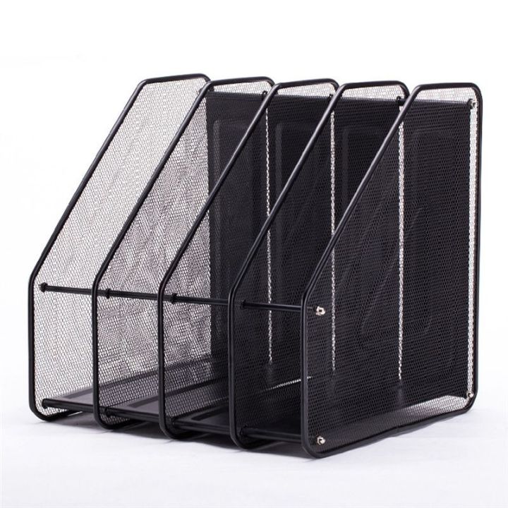 Rack For Box File Metal Iron Mesh Quadruple-Column File Rack Bookshelf Data Rack Desktop ...