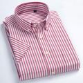 MACROSEA Men's Casual Striped Shirt Men's Summer Style Social Plaid Shirts High Quality 100% Cotton Short Sleeve Mens Shirts.