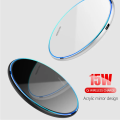 15W 10W Wireless Charger Pad Metal Glass Mirror For Samsung S20 S21 Ultra Note 10Plus S9 S8 Huawei Mobile Phone Wireless Charger.