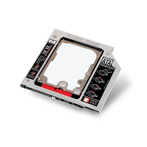 DVD to HDD 2nd SSD/HDD Caddy SATA Drive Enclosures - Black-9.5mm