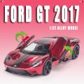1:32 Alloy Car Toy Miniature Ford GT 2017 Racing Diecast Metal Vehicle Srtcar for Children Birthday Collection Christ Gifts. 