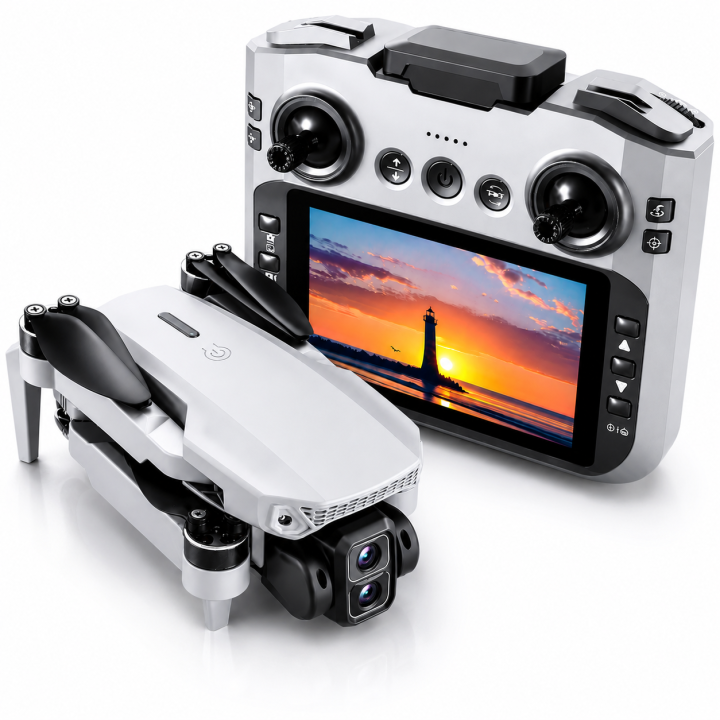 Flh F88 Max High-Resolution Dual Camera Drone with Remote Control and Screen, Brushless Motor, HD Video, Foldable Design