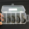 255Pcs Fishing Hooks High Carbon Steel Worm Senko Bait Jig Fish Hooks with Plastic Box. 