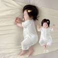 Baby clothes, thin short sleeved jumpsuit, pure cotton breathable mesh, A-class romper, full moon baby pamas, summer. 