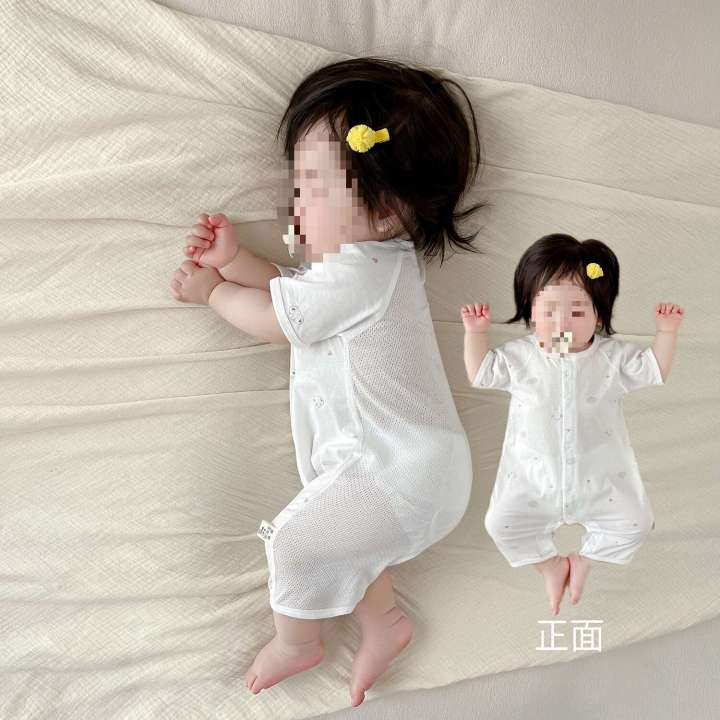 Baby%20clothes,%20thin%20short%20sleeved%20jumpsuit,%20pure%20cotton%20breathable%20mesh,%20A-class%20romper,%20full%20moon%20baby%20pamas,%20summer%20-%20Image%207