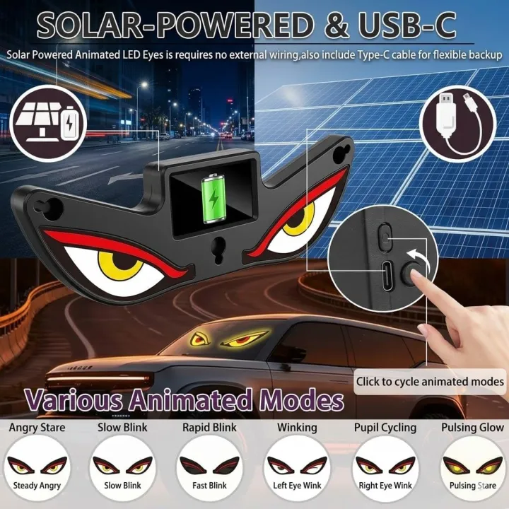 Solar%20&%20Type-C%20Rechargeable%20LED%20Evil%20Eyes%20Car%20and%20Bike%20Light%20%E2%80%93%20Universal%20Windshield%20Decoration%20-%20Image%202
