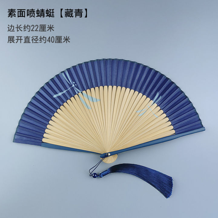Solid%20color%20silk%20fan%20folding%20fan%20Chinese%20style%20gray%20lacquered%20edge%20bamboo%20fan%20and%20wind%20summer%20daily%20plain%20folding%20fan%20-%20Image%206