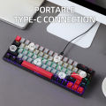 R680 Mechanical Keyboard Gaming Wired,APAYADO 68-Key Layout Mini Mechanical Keyboard,Full-key Punchless,11 RGB Light Effects. 