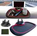 Multifunction Car Anti-Slip Mat Auto Phone Holder, Anti Slip Mat Auto Phone Holder，Anti Skid Car Dashboard Sticky Pad with Phone Holder, Car Dash Accessories Anti Slip Mat - Black Red. 