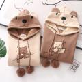 Harajuku Bear Anime Hoodies Women Korean Kawaii Cotton Fleece Hoodie Coat Long Sleeve Oversized Kpop Y2K Girls Winter Clothes.