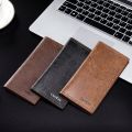 CarrKen Men's Wallet Long 2023 New Oil Wax Leather Wallet Men's Gift Retro Cross border Multi Card Wallet Ultra Thin Trendy Fash.