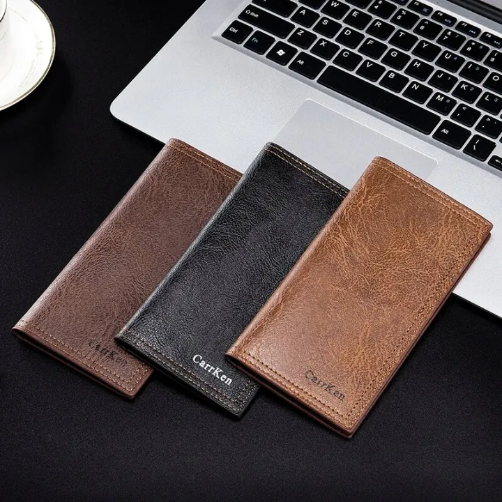 CarrKen%20Men's%20Wallet%20Long%202023%20New%20Oil%20Wax%20Leather%20Wallet%20Men's%20Gift%20Retro%20Cross%20border%20Multi%20Card%20Wallet%20Ultra%20Thin%20Trendy%20Fash%20-%20Image%203