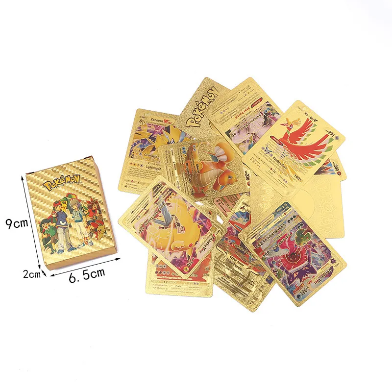 10/25/55 Pcs Pokemon Golden Cards Gold Foil Set English Version | Daraz .com.bd