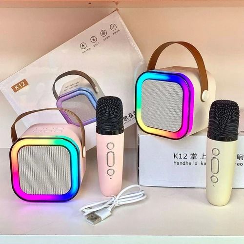 K12%20Karaoke%20Machine%20Portable%20Bluetooth%205.3%20PA%20Speaker%20With%201%20Wireless%20Microphones%20Home%20Family%20Singing%20Children'sGifts%20By%20Pucko%20Gadgets%20-%20Image%204