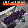 1set K680 Wireless Gaming Keyboard and Mouse Backlight Metal Panel Rechargeable RGB Backlit Gamer Mouse Waterproof Keyboard Kit.