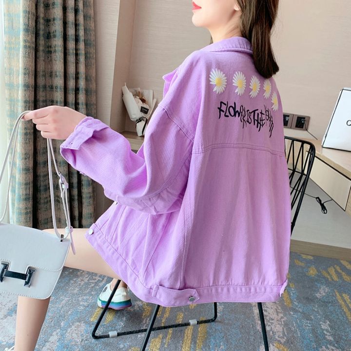 Purple/Yellow/Pink%20Candy%20Colors%20Denim%20Jacket%20Women%20Spring%20Autumn%20Short%20Daisy%20Embroidered%20Student%20Tops%20Jeans%20Jacket%20Coat%20Womens%20-%20Image%203