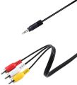 3 RCA Composite Male to 3.5mm Audio Video AV Cable for DVD, Android TV Box. 