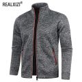 Men's Jackets Zipper Hoodies for Male Solid Color Long Sleeve Snowflakes Sweatshirts Turtleneck Jacket Men Streetwear.