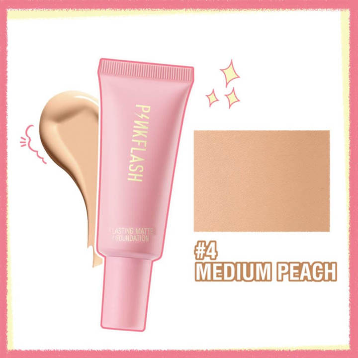 Pink Flash  Long Lasting Matte Foundation - Medium Peach - 04