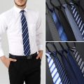 Men Classic Business Tie Formal Attire Cravat Fashion Daily Necktie Accessories Stripe Jacquard Necktie Wedding Party Gift.