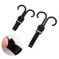 Black Double Hook Baby Stroller Hanger Cannot Rotate And Rotation Adjustment Cart Hook Loop Fastener Stroller Accessories. 