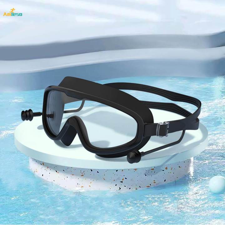 Swim Glasses Wide View Waterproof Outdoor Swimming Goggles with Ear Plug